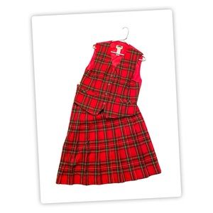 SOLD Vintage Christmas plaid skirt set